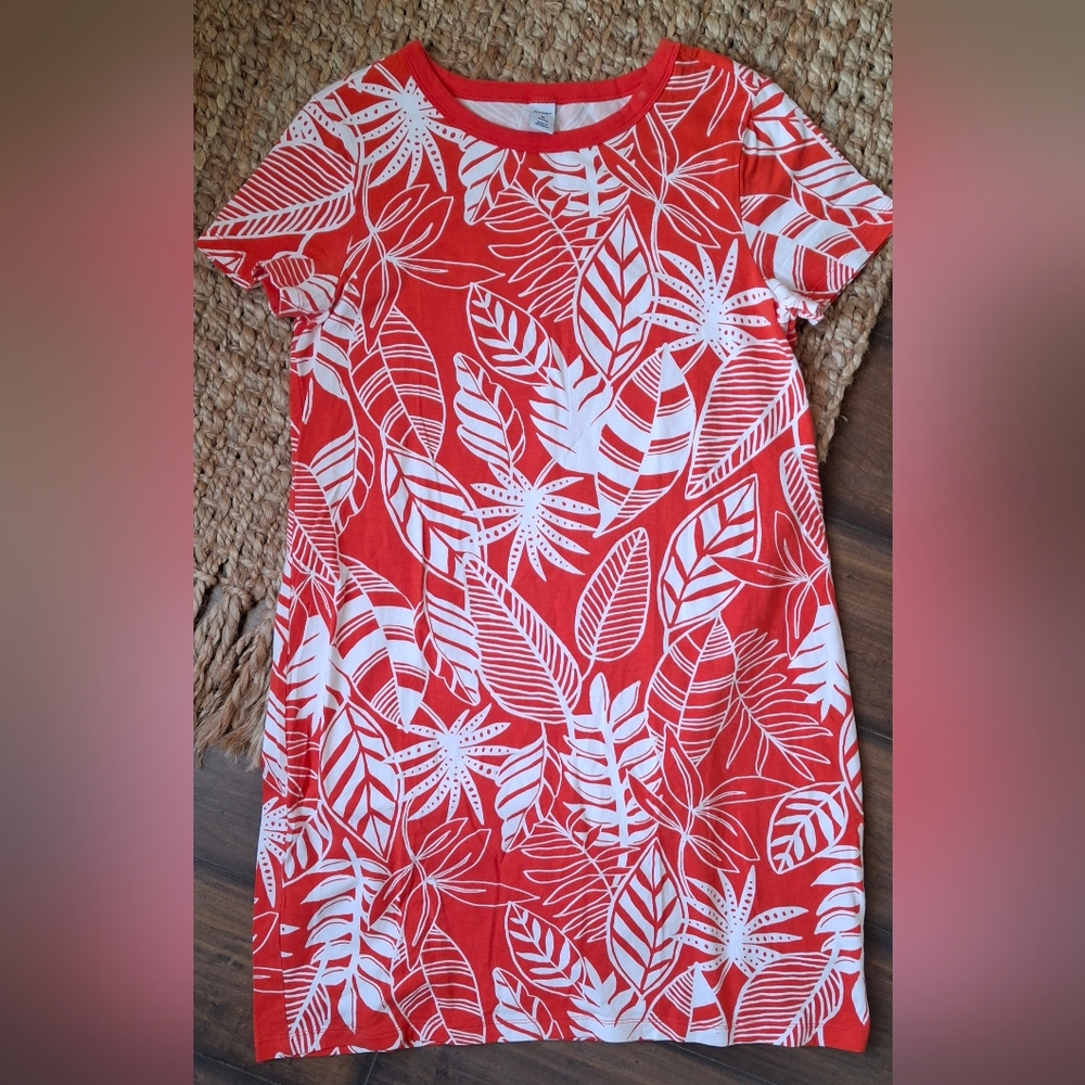 Old navy tropical petite strech dress travel beach tropical Cruise vacation